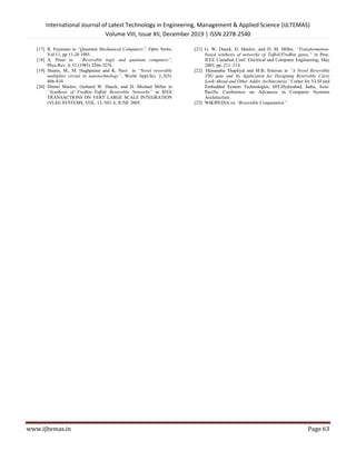Power and Delay Analysis of Logic Circuits Using Reversible Gates | PDF