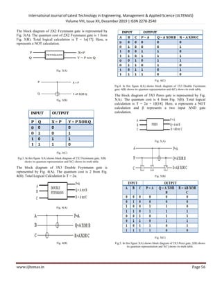 Power and Delay Analysis of Logic Circuits Using Reversible Gates | PDF