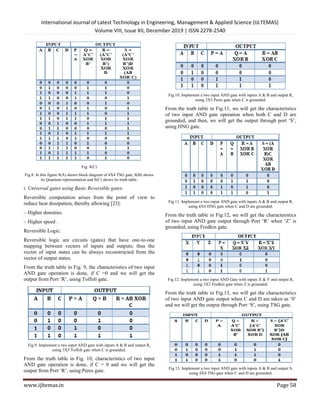 Power and Delay Analysis of Logic Circuits Using Reversible Gates | PDF