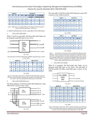 Power and Delay Analysis of Logic Circuits Using Reversible Gates | PDF