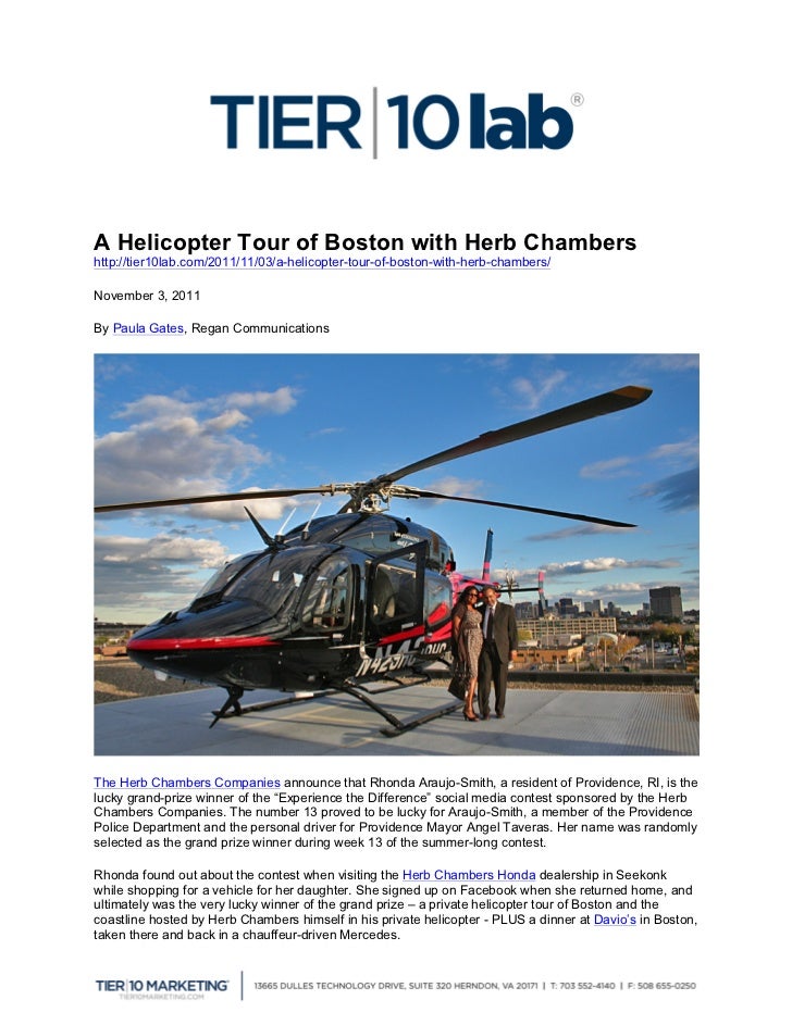 A Helicopter Tour of Boston with Herb Chambers