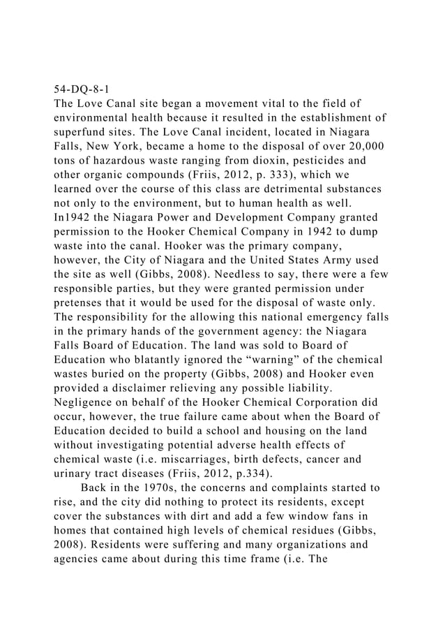 54-DQ-8-1The Love Canal site began a movement vital to the field.docx