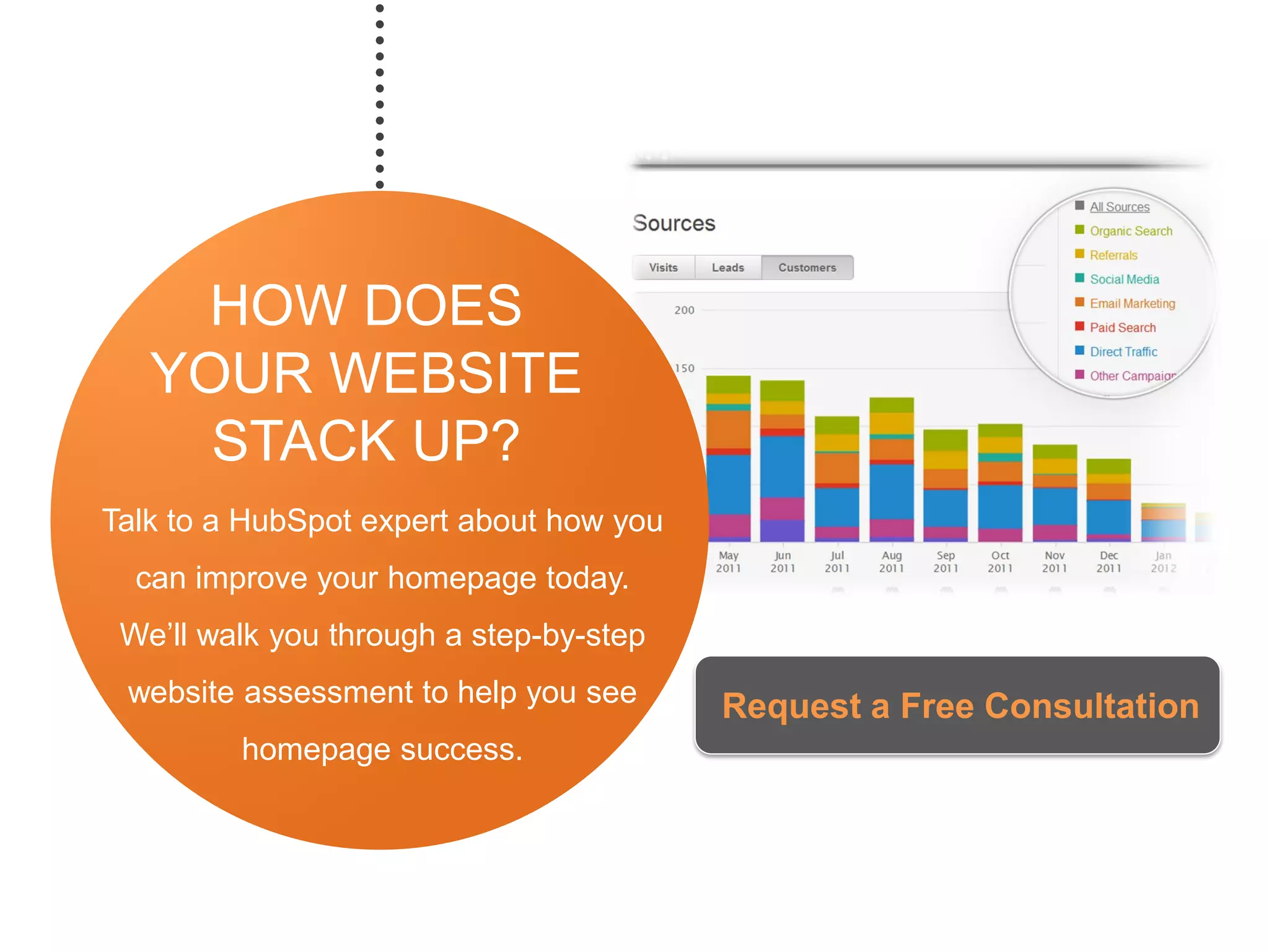 HOW DOES
   YOUR WEBSITE
     STACK UP?
Talk to a HubSpot expert about how you
  can improve your homepage today.
 We’ll walk you through a step-by-step
 website assessment to help you see      Request a Free Consultation
         homepage success.
 