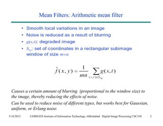 filters for noise in image processing | PDF | Photo Editing Software ...