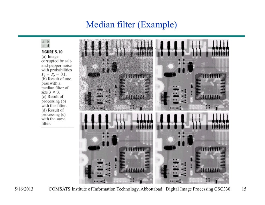 filters for noise in image processing