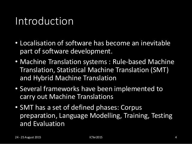 statistical machine translation smt basic