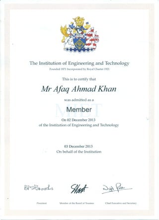 IET Certificate