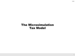 1
CBO
The Microsimulation
Tax Model
 