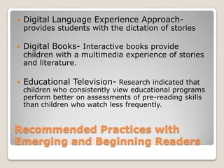 Today’s LiteracyOut of school, students are texting, blogging, creating rhymes, journaling or networking on Facebook and Twitter, yet some of these students do not see themselves as capable in-school readers.These students might struggle in traditional school literacy tasks and we as educators might not view them as proficient readers.By understanding and acknowledging their current practices, we give value to those practices, which may allow them to connect with the in-school literacy practices. 