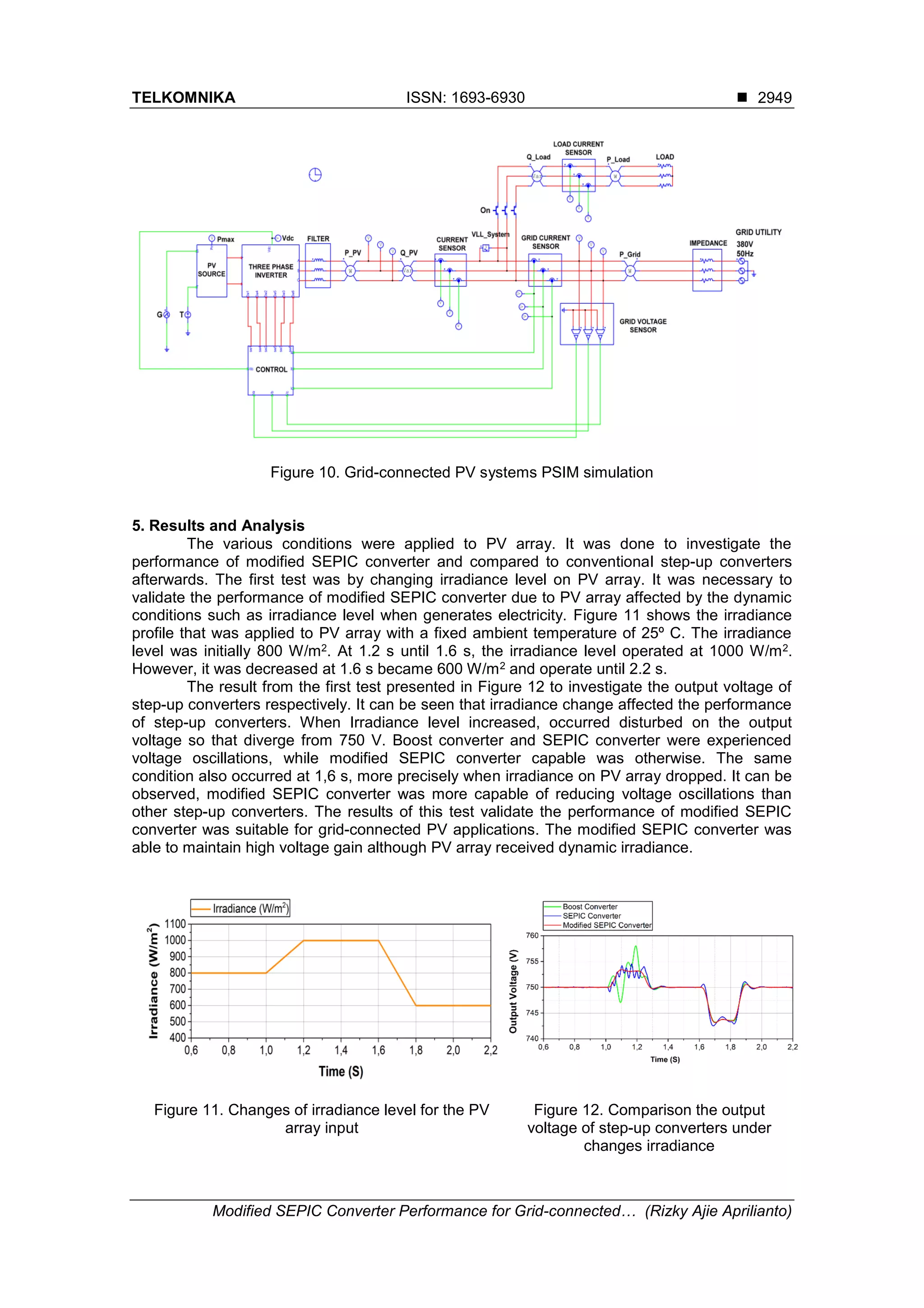 Modified SEPIC Converter Performance for Grid-connected PV Systems ...