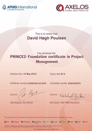 PRINCE2 Certificate
