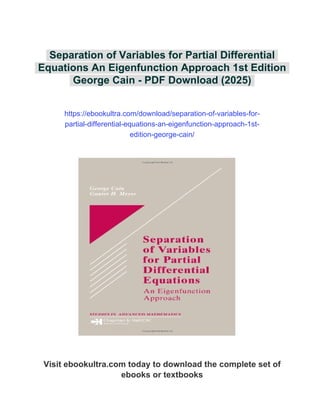 Separation of Variables for Partial Differential Equations An ...