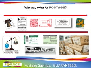 Postage Savings. GUARANTEED.
Why pay extra for POSTAGE?
 