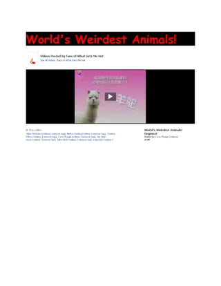 World's Weirdest Animals!
 