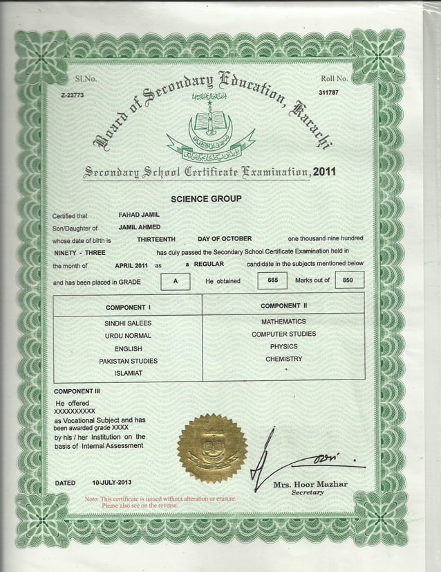 Where Is The Certificate Number On Matric Certificate