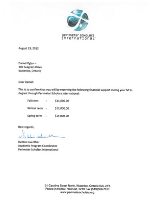 Daniel Ogburn - PSI Funding Letter