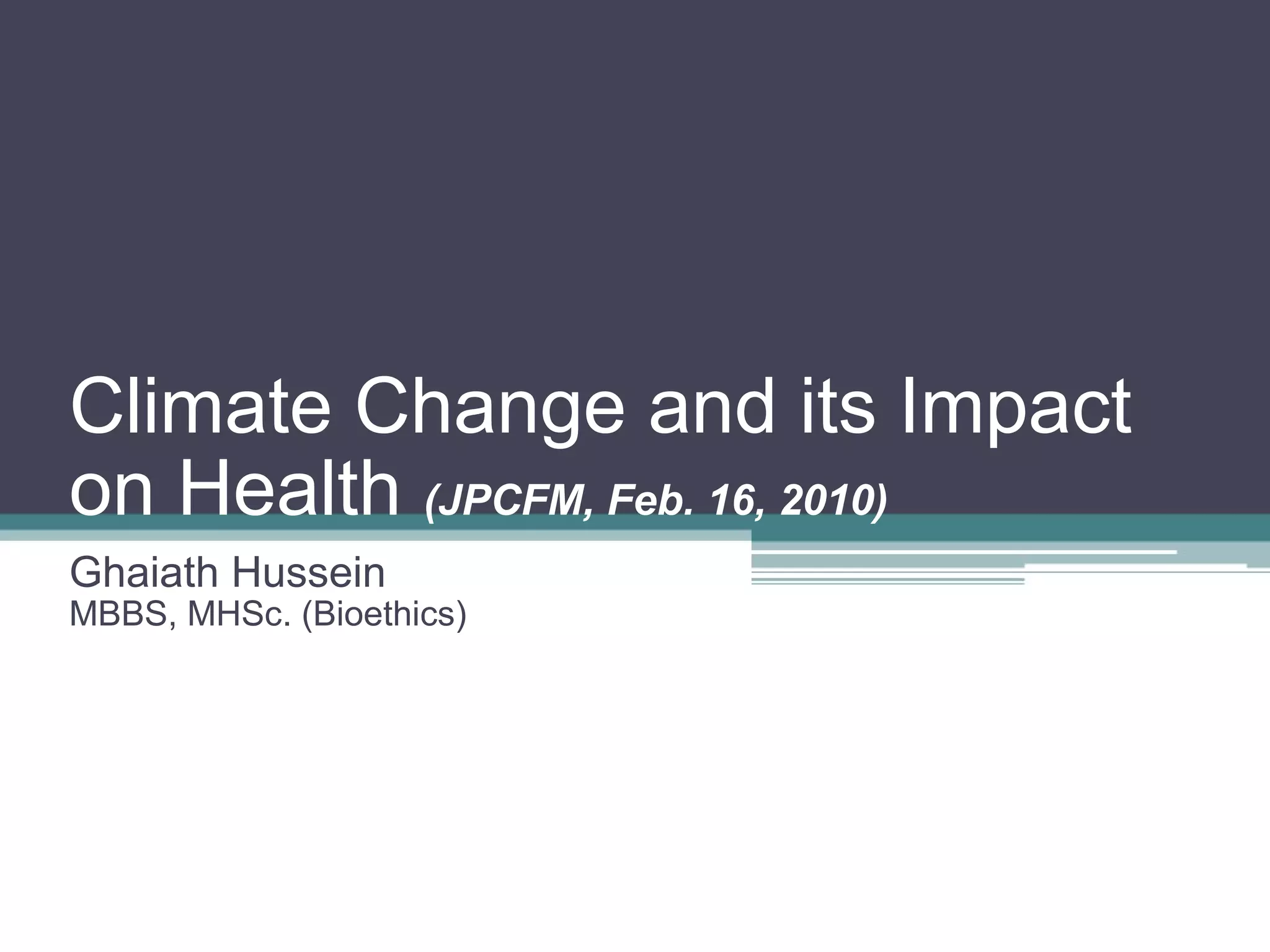 Climate Change and its Impact on Health | PPT