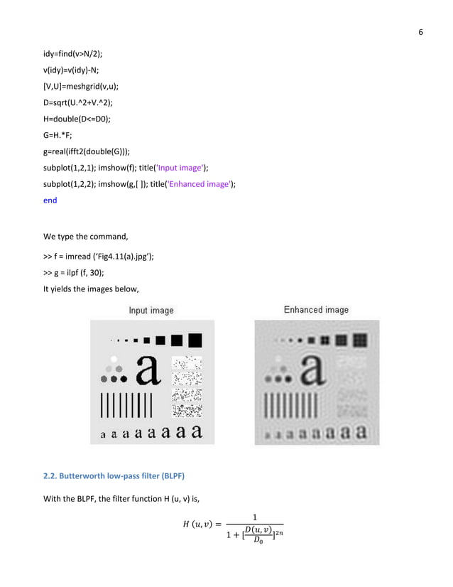 Digital image processing using matlab: filters (detail) | PDF