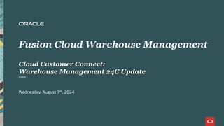 Cloud Update Management 54272_2SCM – Product Update Warehouse Management Cloud - Update 24C ...