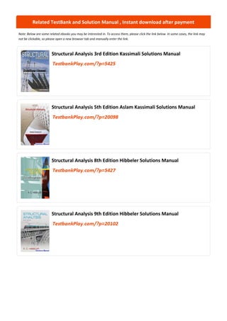 Comprehensive Guide to Structural Analysis SI Edition 4th Edition ...