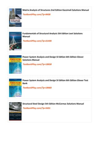 Comprehensive Guide to Structural Analysis SI Edition 4th Edition ...