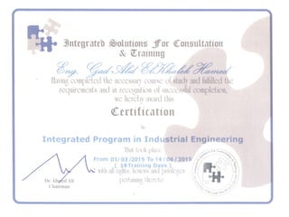 006 Industrial Engineering Certificate