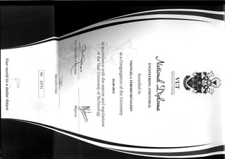 National Diploma( Industrail Engineering)