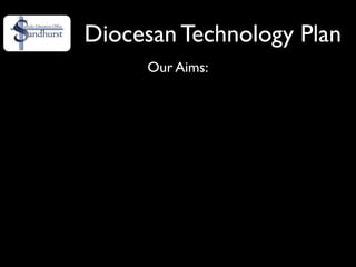 Diocesan Technology Plan
     Our Aims:
 