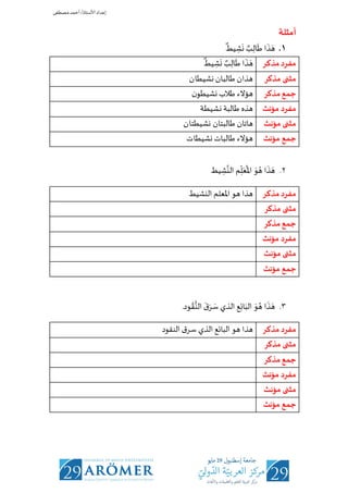 Arabic Grammer - Singular and Dual and plural.pdf