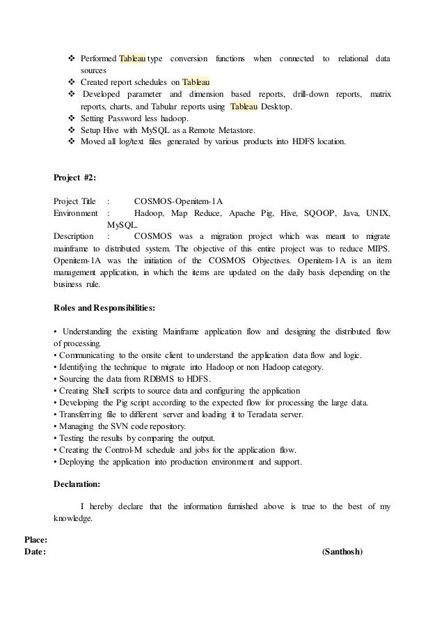 hadoop resume