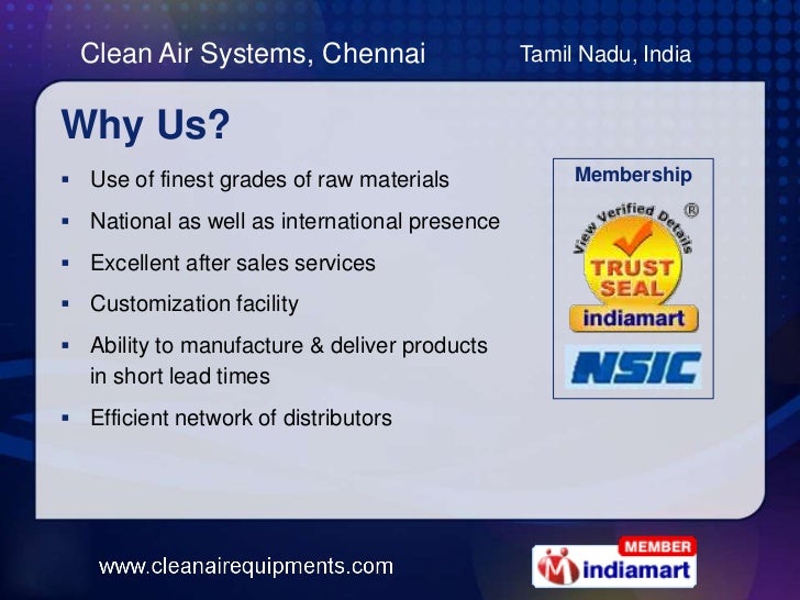 Clean Air Systems Tamil Nadu India
