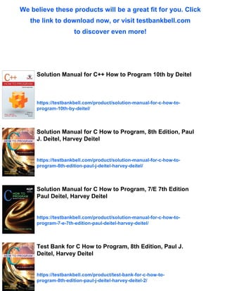 C++ How to Program 10th Edition Deitel Solutions Manual | PDF
