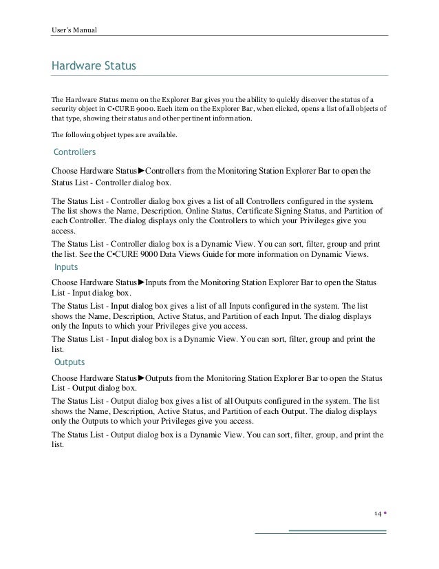 Ccure 9000 Monitoring Station User's Manual