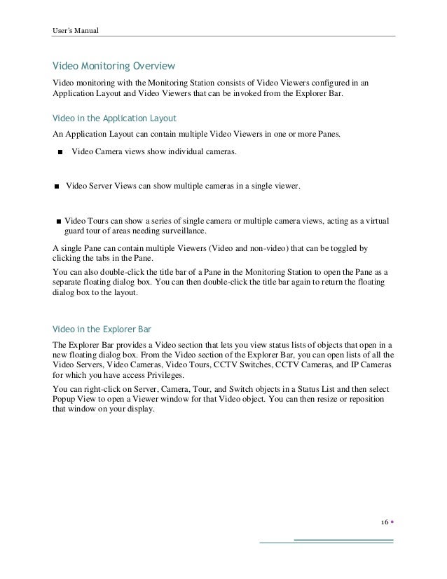 Ccure 9000 Monitoring Station User's Manual