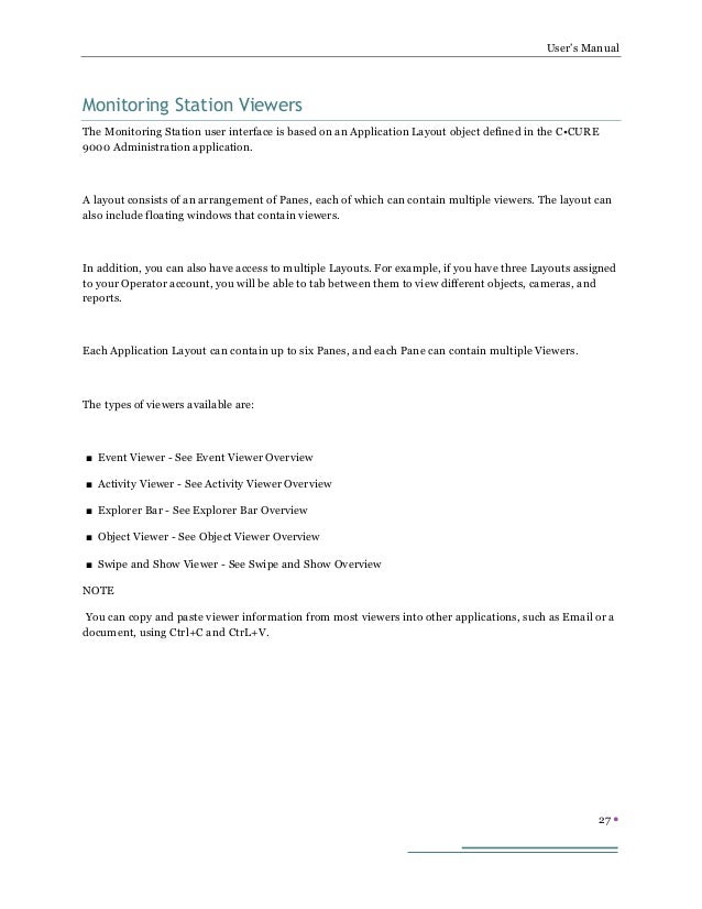 Ccure 9000 Monitoring Station User's Manual