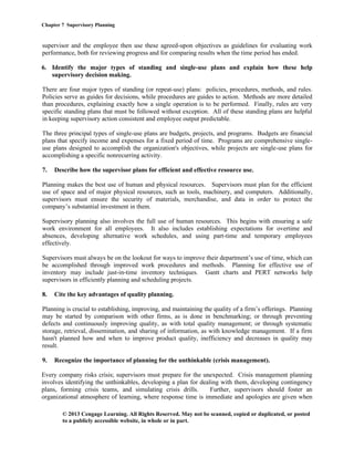 Supervisor Study Guide Comprehensive Guide to Supervisory Planning and Management Practices | PDF