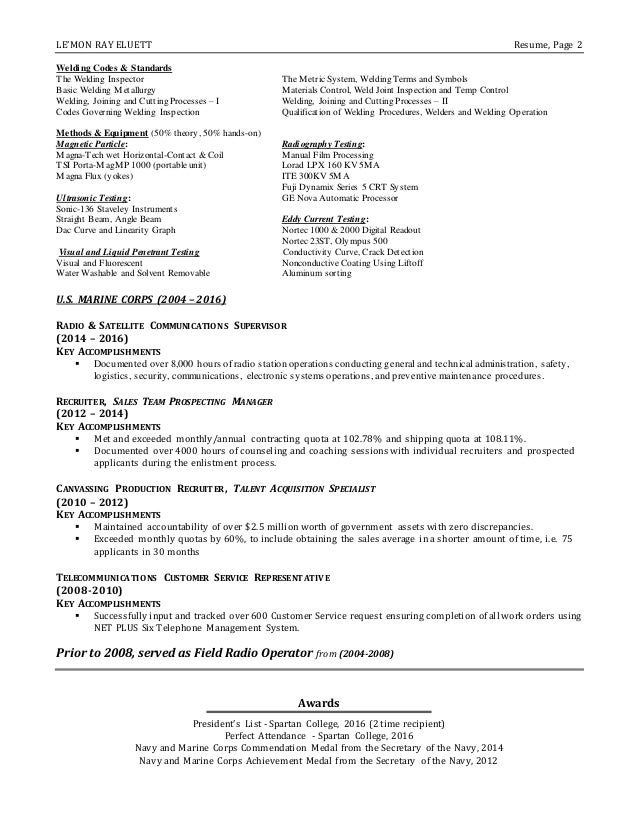 eluett l r ndt resume generic