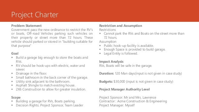 project charter project charter example construction of house