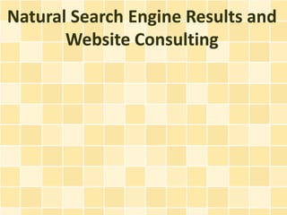Natural Search Engine Results and
       Website Consulting
 