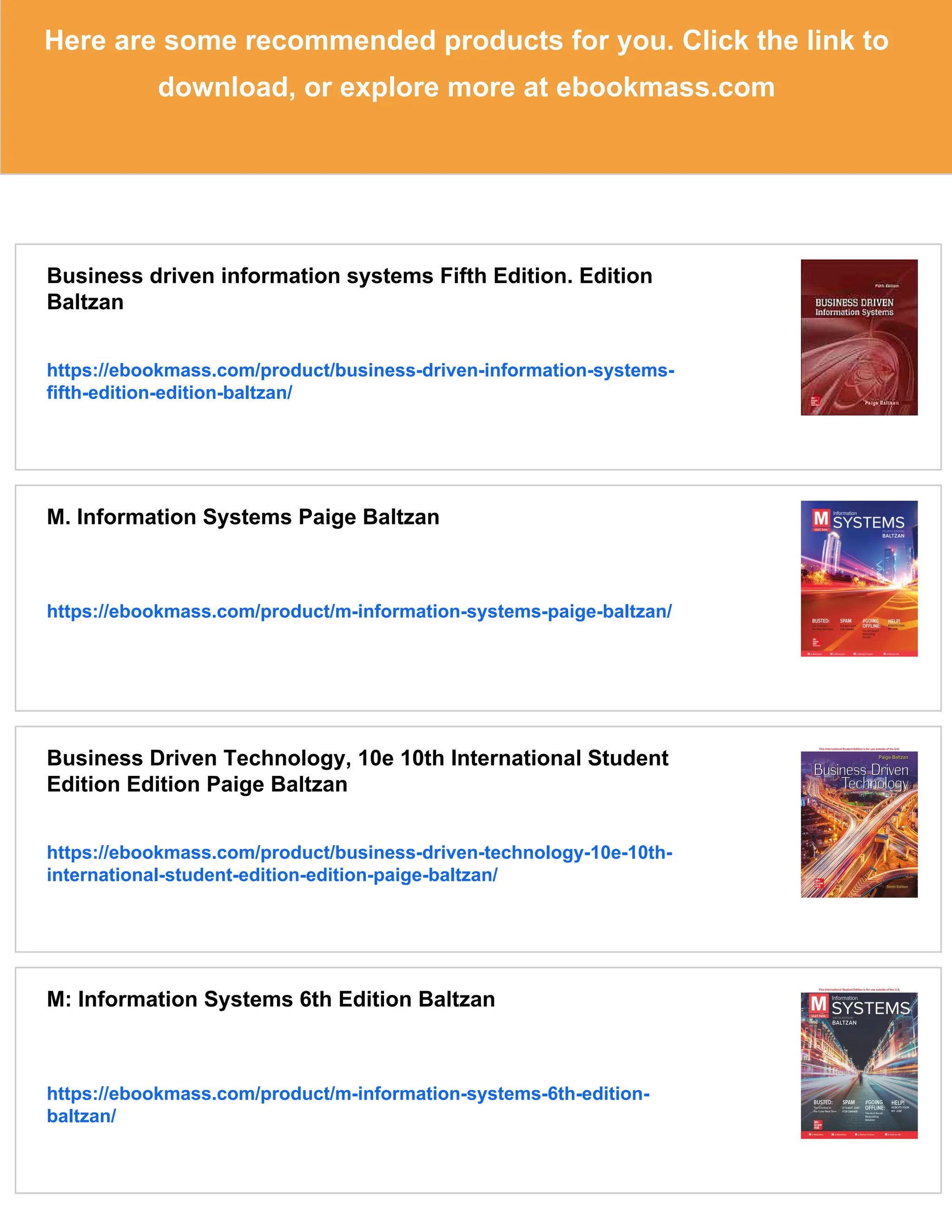 BUSINESS DRIVEN INFORMATION SYSTEMS 7th Edition Paige Baltzan | PDF