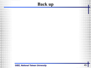 GIEE, National Taiwan University 45
Back up
 