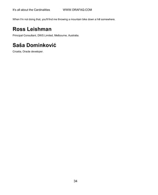 Oracle SQL Performance Tuning and Optimization v26 chapter 1 | PDF