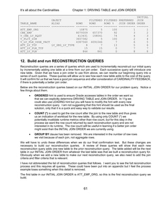 Oracle SQL Performance Tuning and Optimization v26 chapter 1 | PDF