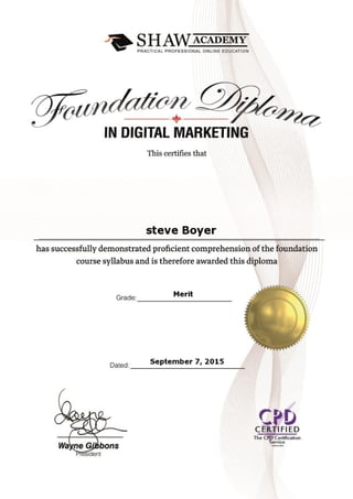 Shaw Digital Marketing Diploma
