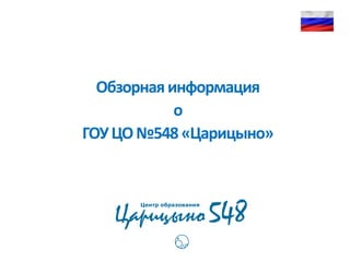 Обзорная информация  о  ГОУ ЦО №548 «Царицыно» 