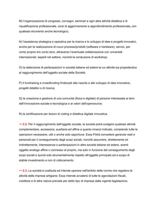 La Scuola Open Source – Statuto e Atto Costituitivo
