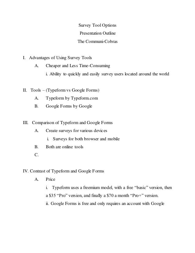 communication and sample outline presentation outline sample