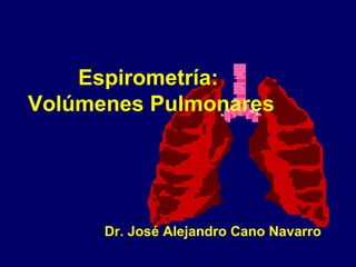 Espirometría:
Volúmenes Pulmonares
Dr. José Alejandro Cano Navarro
 