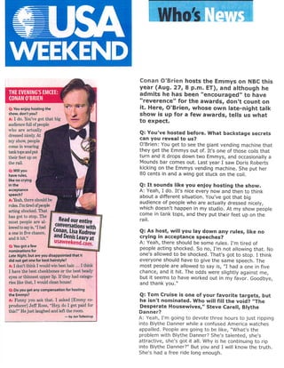 USA WEEKEND Who's News - Conan O'Brien Q&A 2006