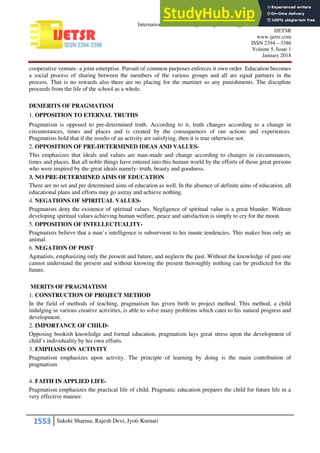 549 Pragmatism In Education | PDF